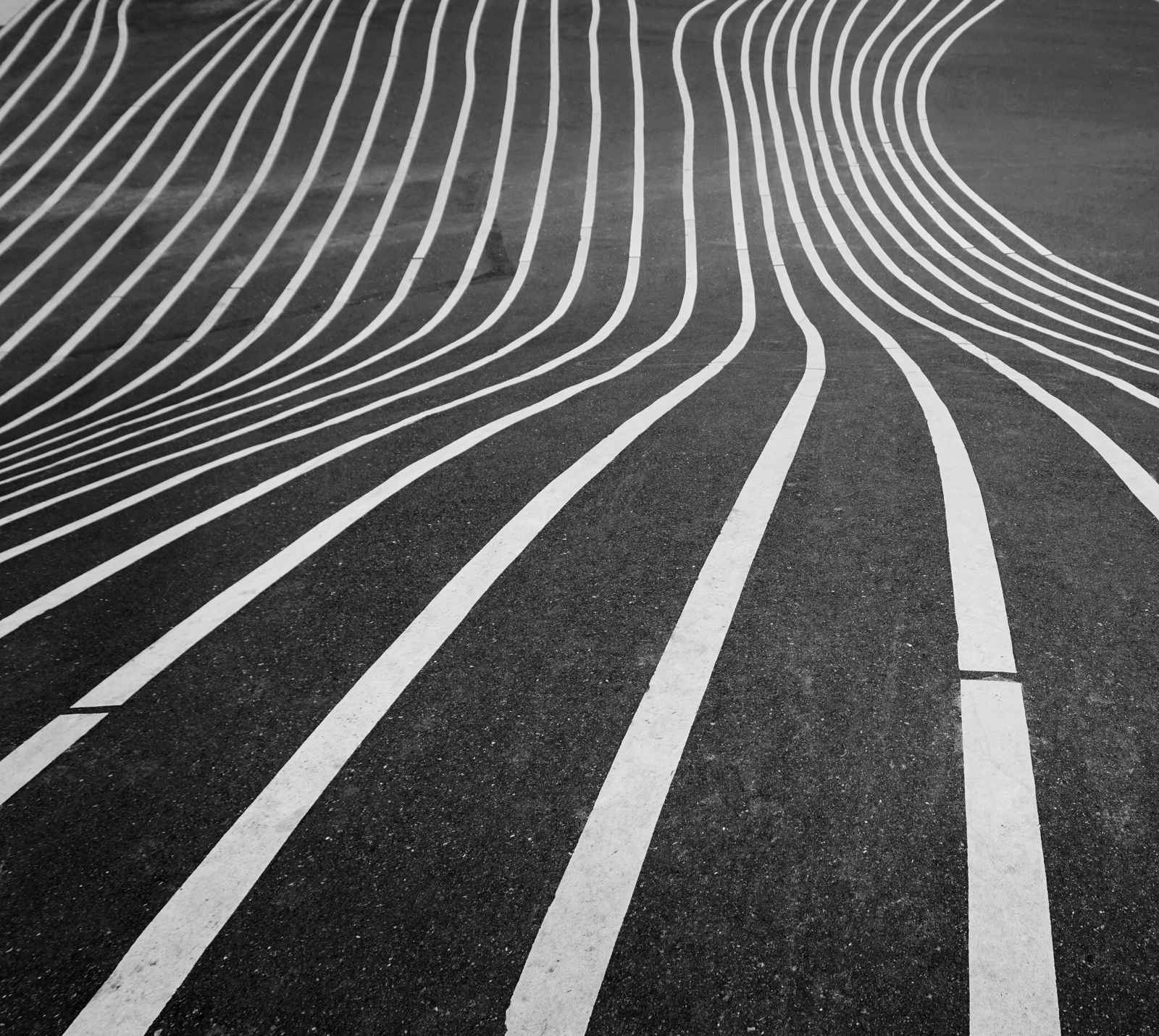 Light trails from traffic on a motorway at night